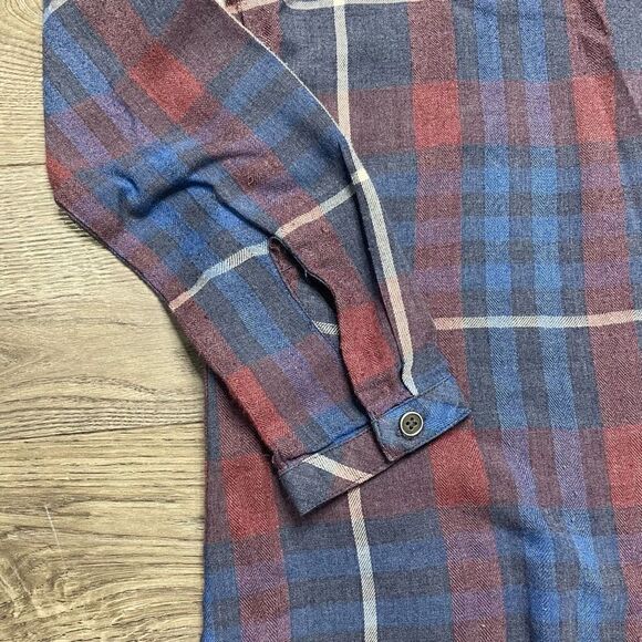 Cloth & Stone Dress Tunic Ruffled Size XS Long sleeve Plaid Buttons - Picture 3 of 8